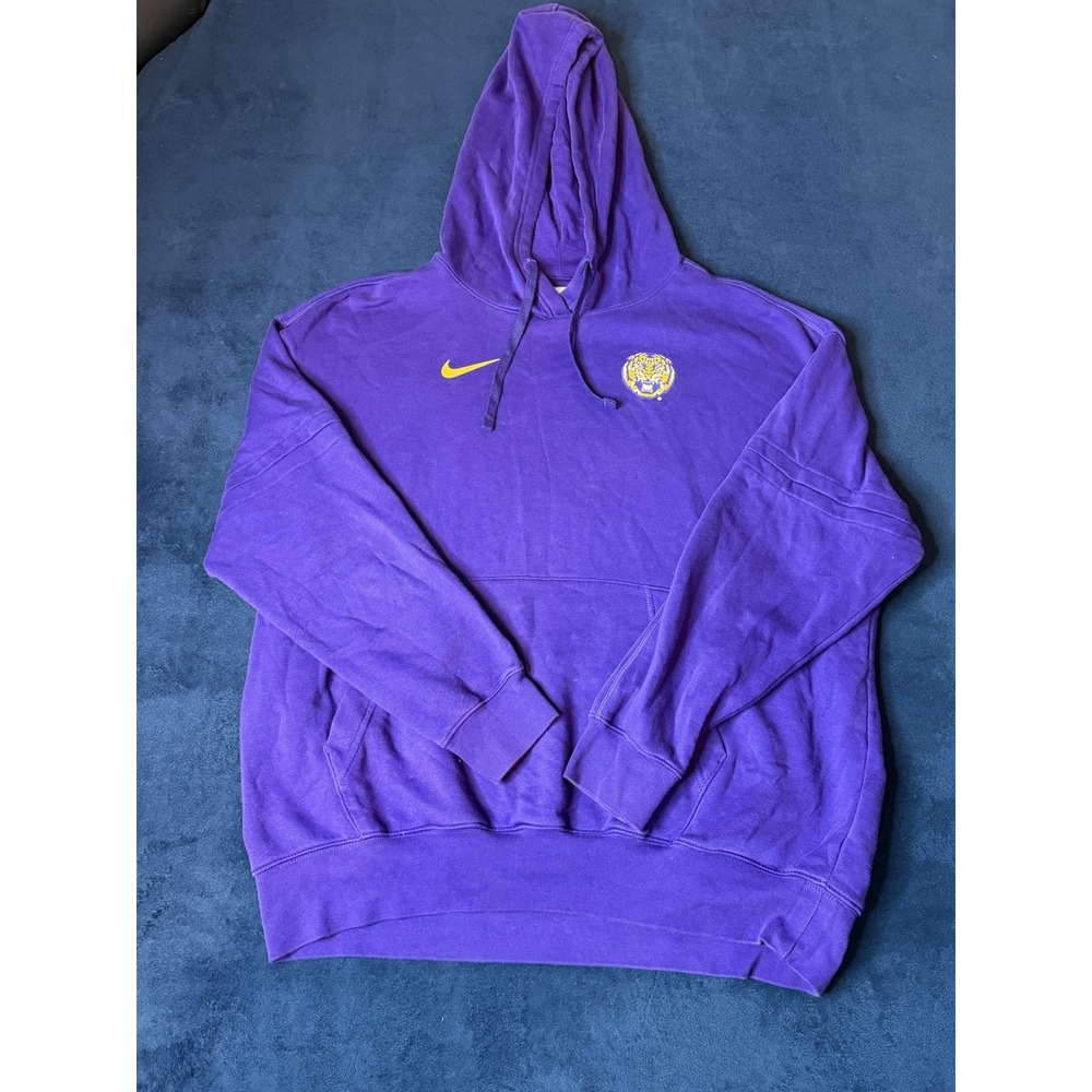 Nike LSU Tigers Purple Hoodie Pullover Sweatshirt Adult Small Mens